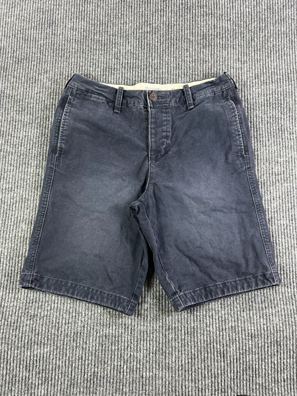 Mens A&F Abercrombie & Fitch Cotton Shorts 31 Navy Blue Casual Preppy Summer